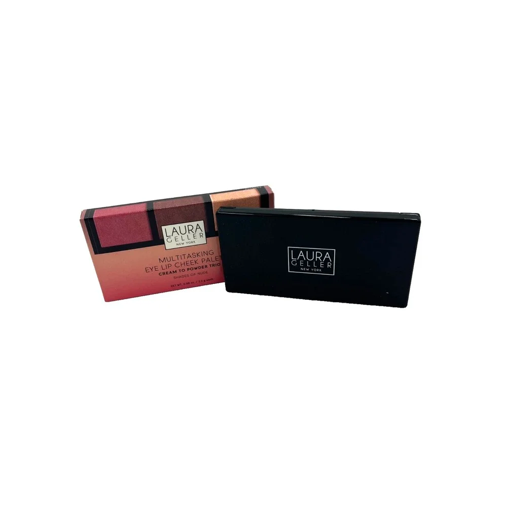Laura Geller Multitasking Eye Lip Cheek Palette Cream to Powder Trio Nude 0.08oz